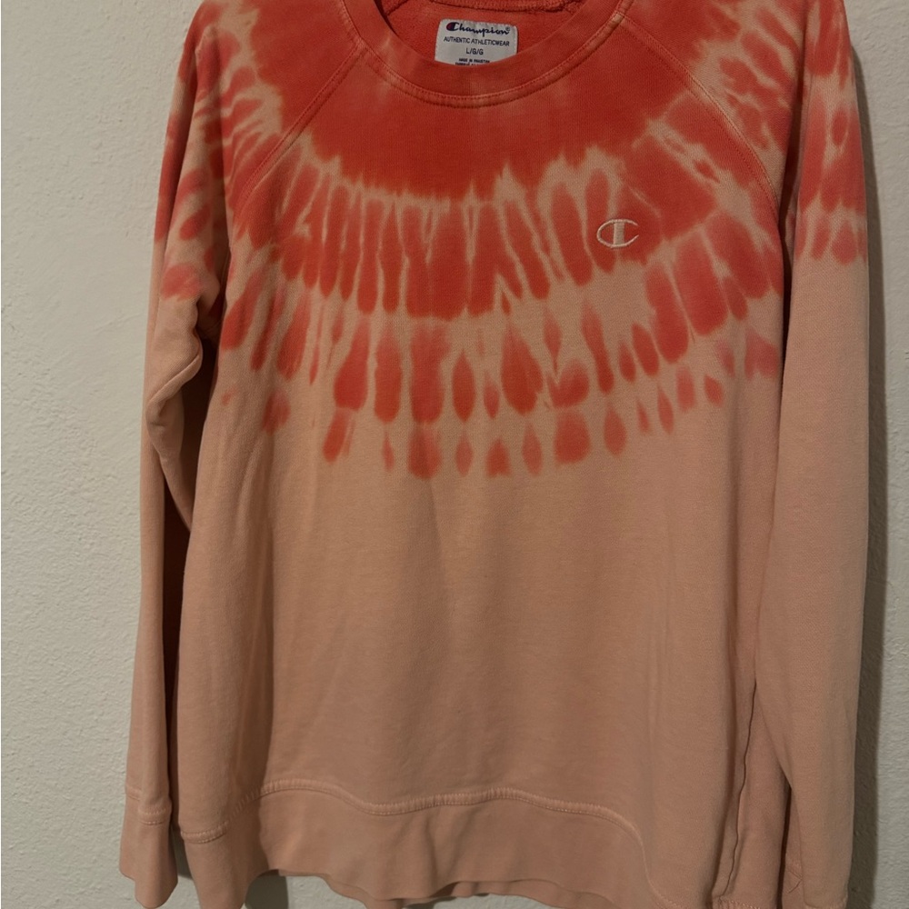 Champion Pink Tie-Dye Crewneck Sweatshirt